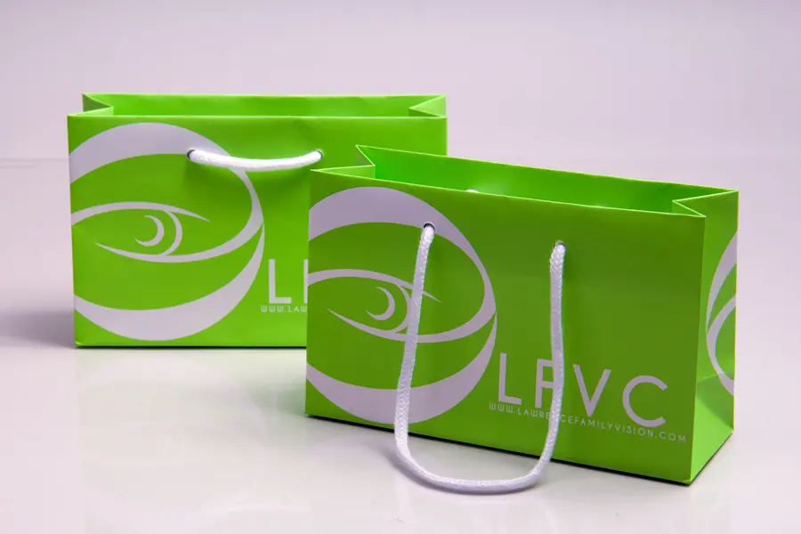 Custom Ink Printed Printed Paper Eurotote Shopping Bags - Lawrence Family Vision