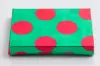 4-5/8L x 3-3/8W x 5/8H, Pop-Up Gift Card Boxes, Green With Red Dots
