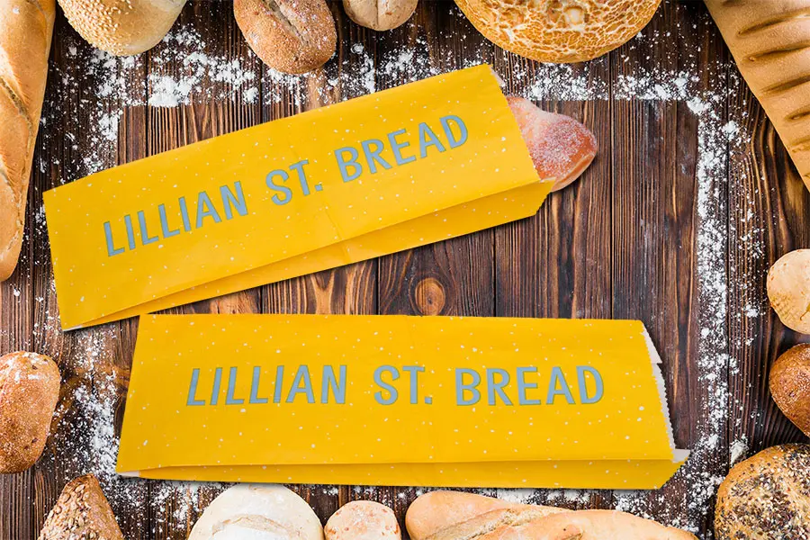 Custom printed paper bread bags