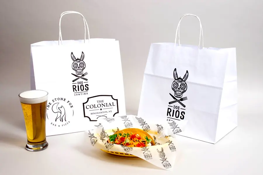 Custom paper takeout food bags