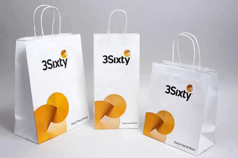Custom printed paper shopping bags