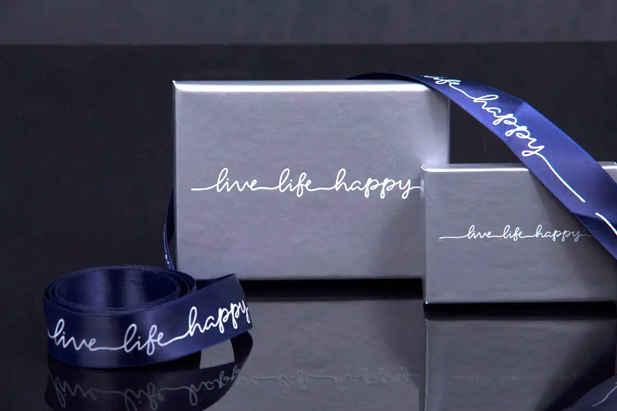 Custom hot Stamp Jewerly Boxes with Matching Hot Stamp Satin Ribbon - Bay CLub