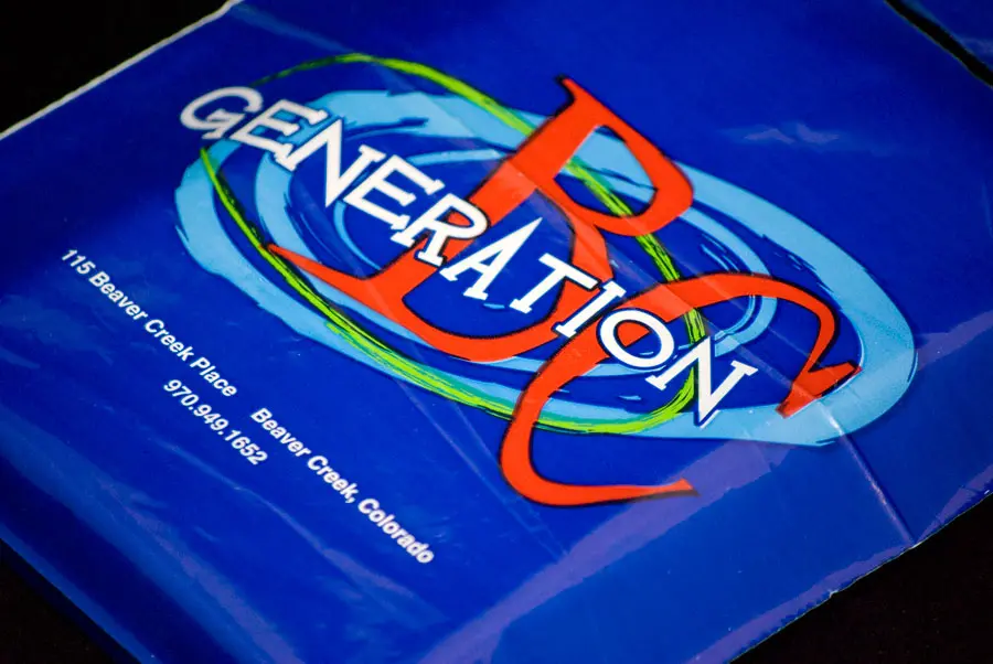 Custom Ink Printed Plastic Merchandise Bag - Generation BC