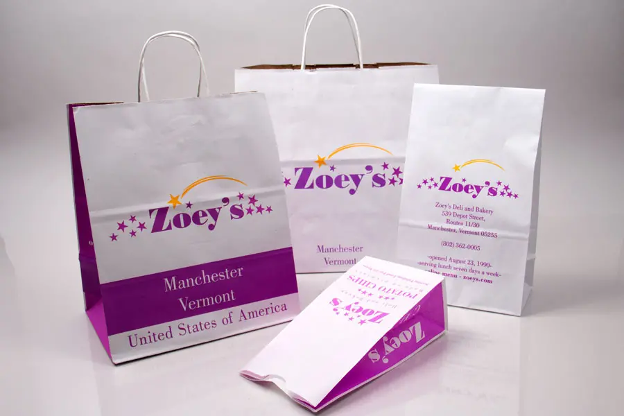 Custom Printed Printed Paper SOS and Shopping Bags - Zoeys Deli
