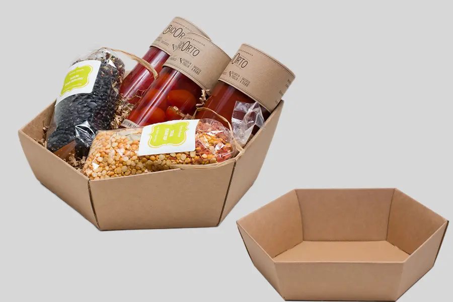 Kraft Hexagon Market Trays