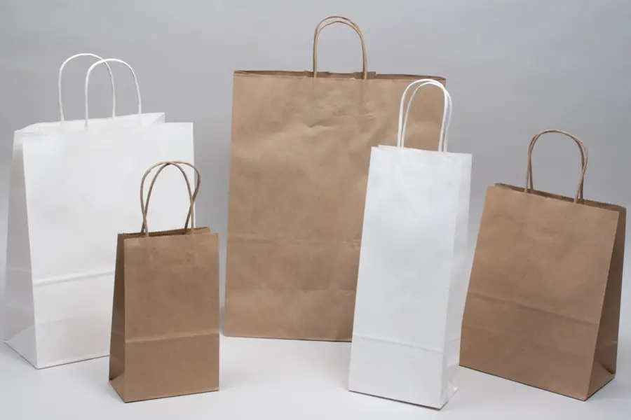EcoPlus™ Kraft Paper Shopping Bags with Handles