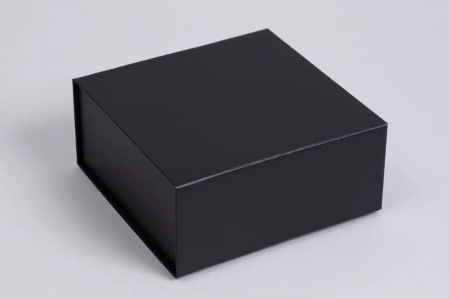 6L x 6W x 2-3/4H, Scratch Resistant Matte Finish Magnetic Boxes, Black Matte