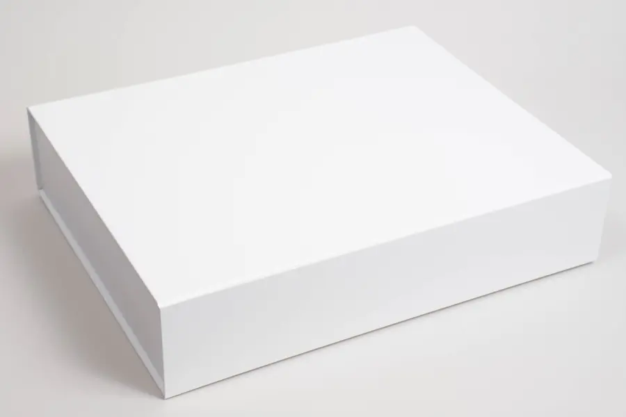 8L x 11-7/8W x 4-1/2H, Vogue Series 7 Panel Matte Magnetic Boxes, Matte White