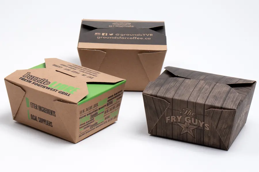 Custom Printed Clamshell Take-out Boxes