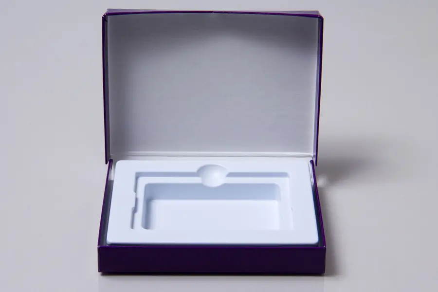 4-5/8L x 3-3/8W x 5/8H, Flip-Boxes Gift Card Boxes - Plastic Insert, Purple Ice