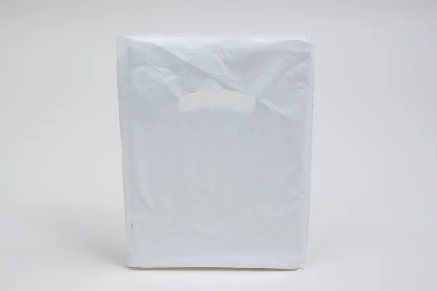 9W x 12H, Super Gloss Plastic Bags, White