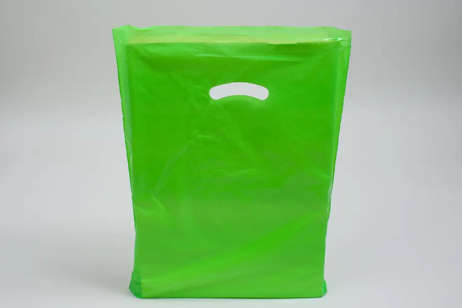 15W x 4D x 18H, Super Gloss Plastic Bags, Citrus Green