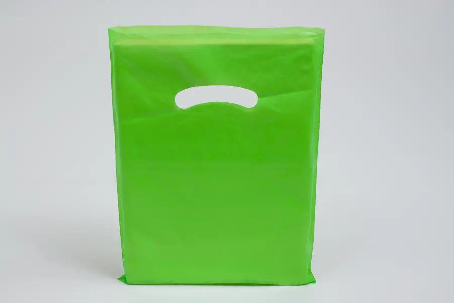 9W x 12H, Super Gloss Plastic Bags, Citrus Green