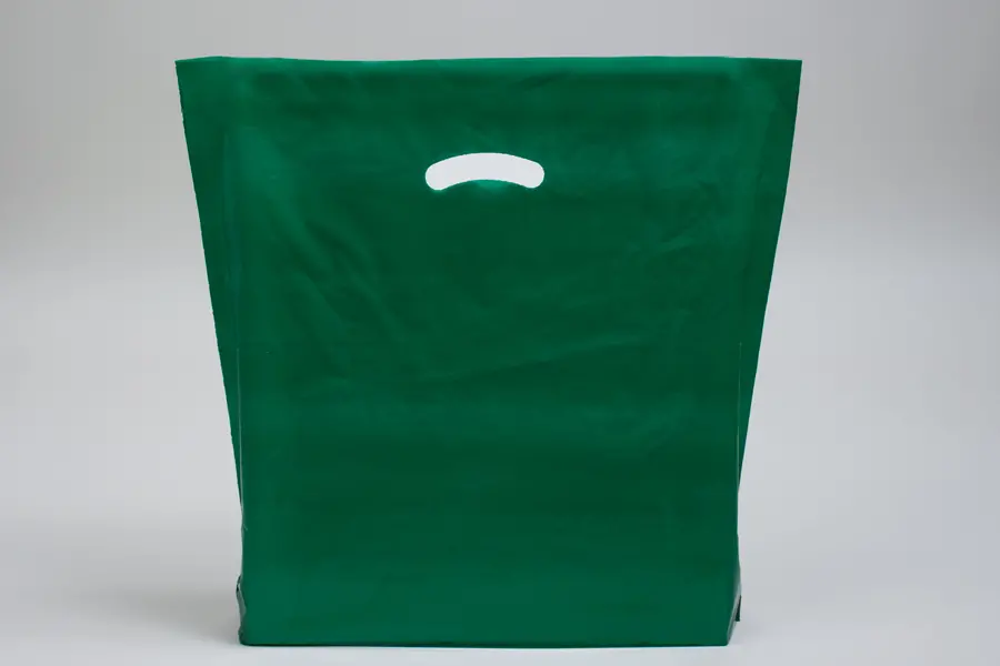 15W x 4D x 18H, Super Gloss Plastic Bags, Dark Green