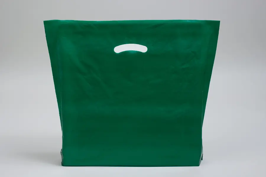 18W x 4D x 18H, Super Gloss Plastic Bags, Dark Green