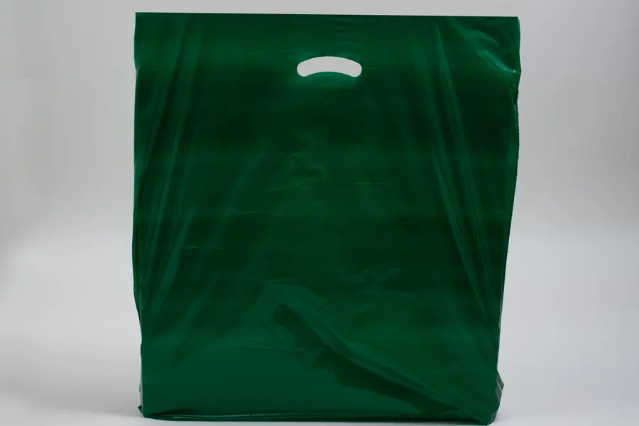 24W x 5D x 24H, Super Gloss Plastic Bags, Dark Green