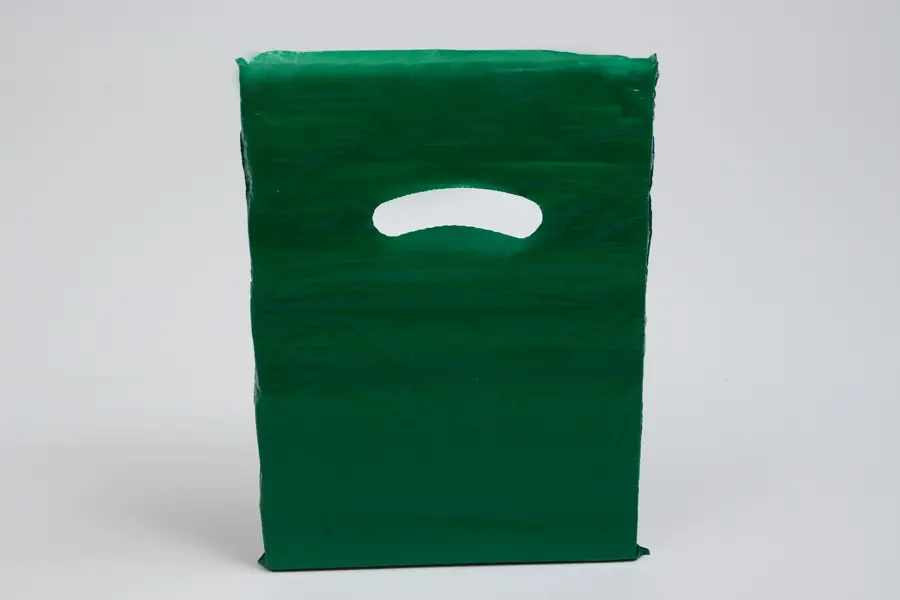 9W x 12H, Super Gloss Plastic Bags, Dark Green