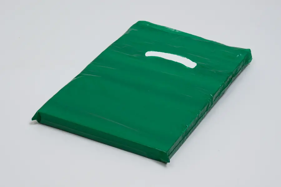 9W x 12H, Super Gloss Plastic Bags, Dark Green