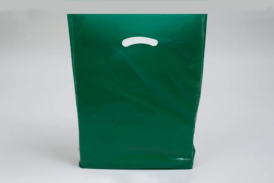 12W x 4D x 18H, Super Gloss Plastic Bags, Dark Green