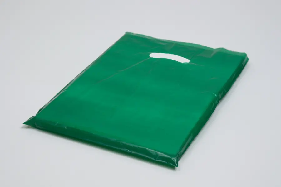 12W x 4D x 18H, Super Gloss Plastic Bags, Dark Green