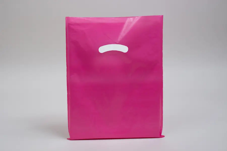 9W x 12H, Super Gloss Plastic Bags, Magenta