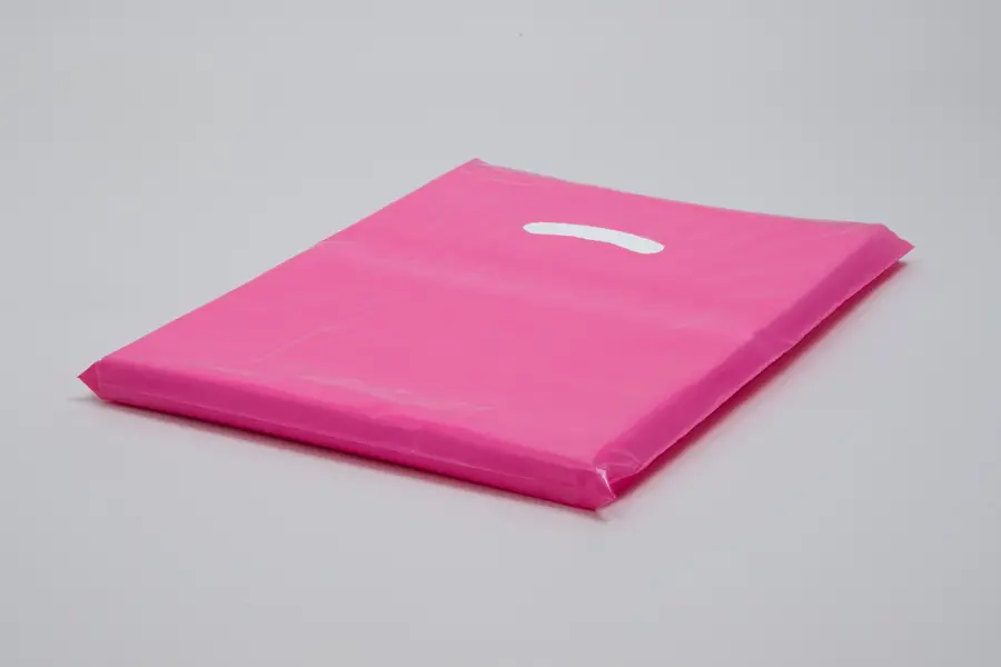 9W x 12H, Super Gloss Plastic Bags, Magenta