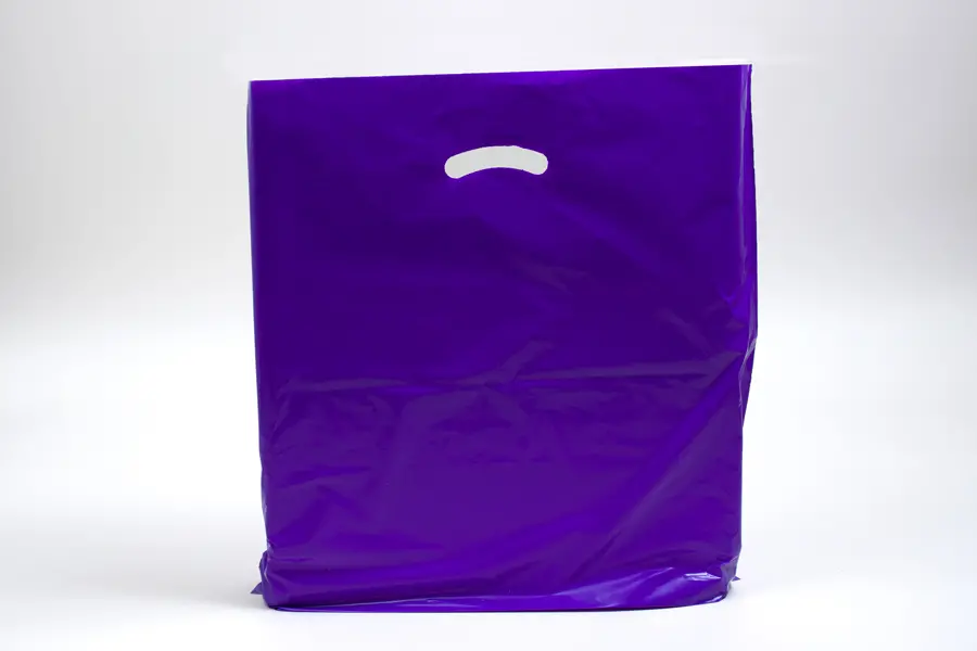 20W x 5D x 20H, Super Gloss Plastic Bags, Purple