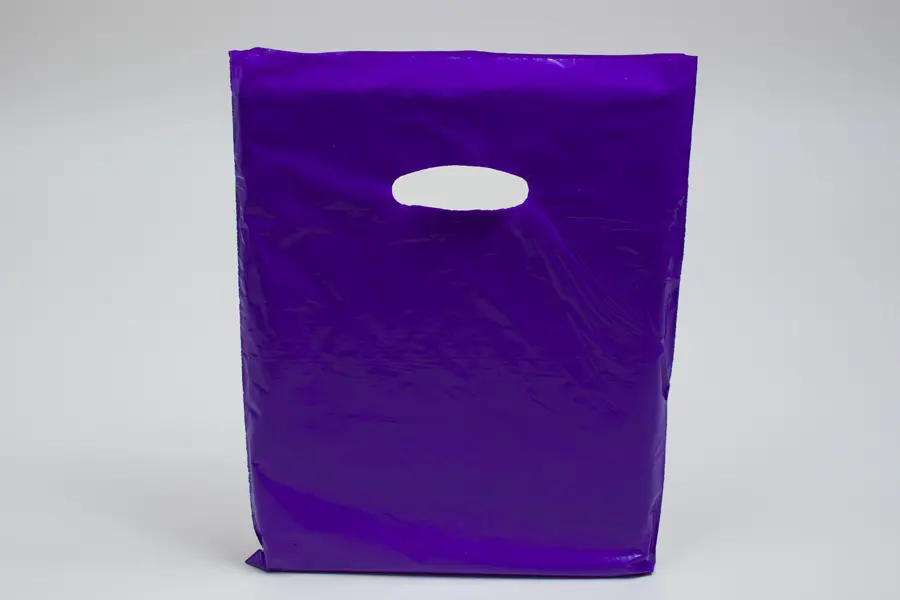 12W x 15H, Super Gloss Plastic Bags, Purple
