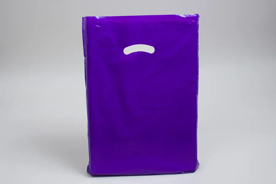15W x 4D x 18H, Super Gloss Plastic Bags, Purple