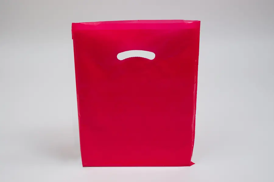 12W x 15H, Super Gloss Plastic Bags, Red