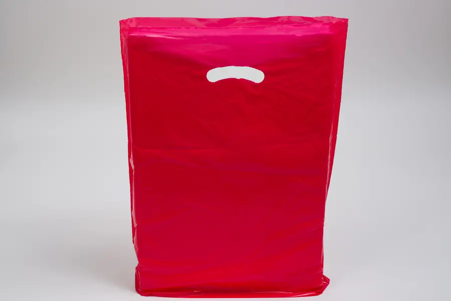 15W x 4D x 18H, Super Gloss Plastic Bags, Red