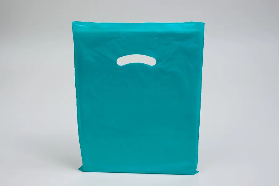 15W x 4D x 18H, Super Gloss Plastic Bags, Teal