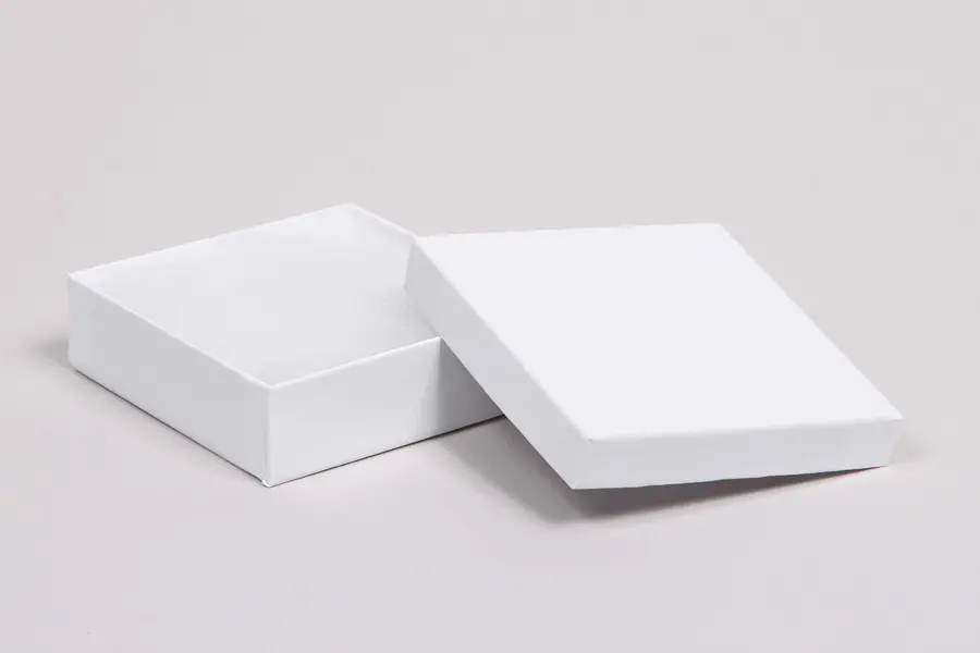 5L x 6W x 1H, 2-Piece Set-Up Jewelry Boxes w/Fiber Insert, Gloss White