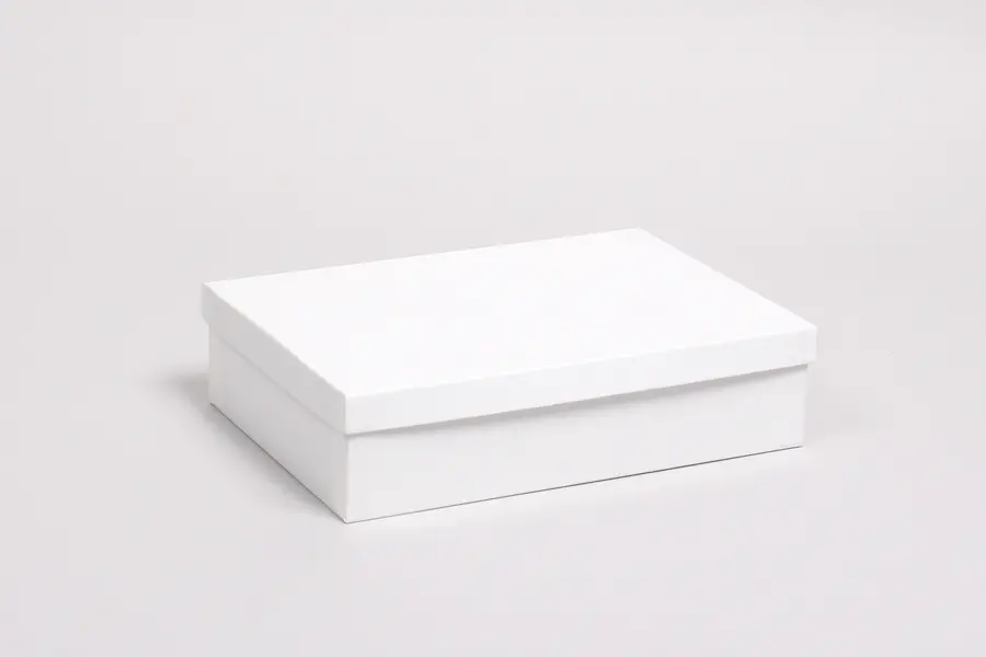 5-1/2L x 8W x 2H, 2-Piece Set-Up Jewelry Boxes w/Fiber Insert, Gloss White