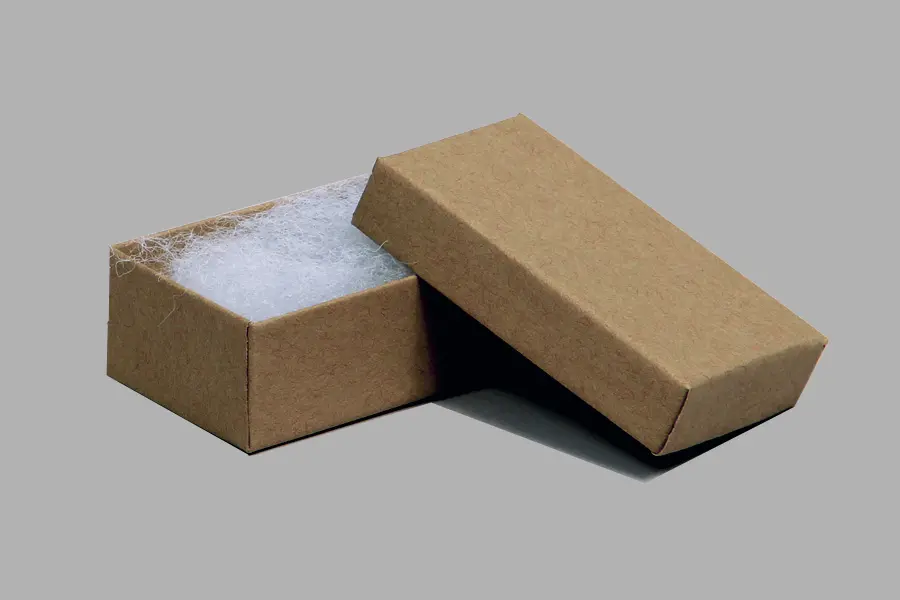 2-1/2L x 1-1/2W x 7/8H, 2-Piece Set-Up Jewelry Boxes w/Fiber Insert, Natural Kraft