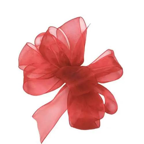 1-1/2W x 100 yds, Sheer Organza Ribbon, Red