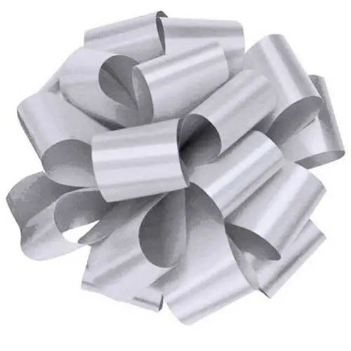 5W, Instant Pull Pom Bows, Metallic Silver