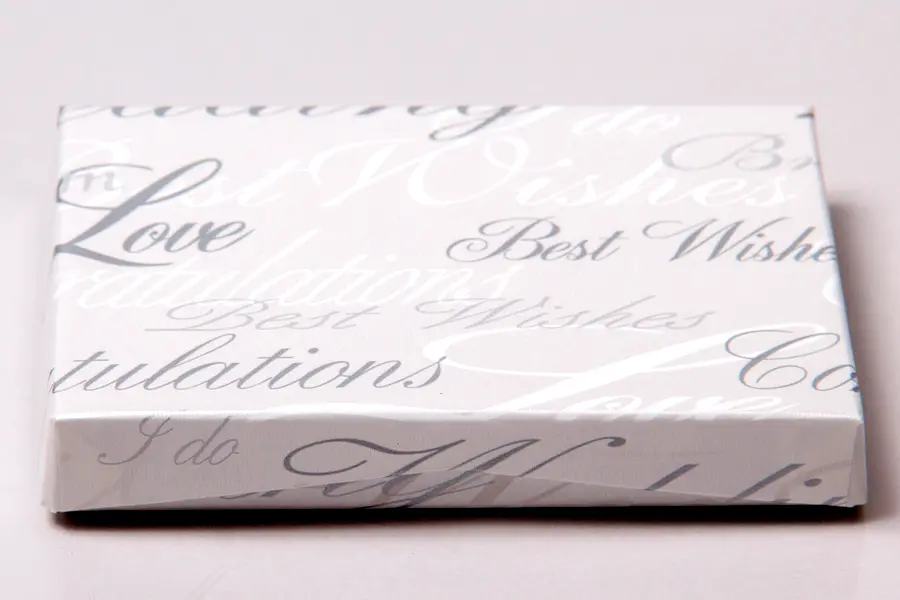 4-5/8L x 3-3/8W x 5/8H, Flip-Boxes Gift Card Boxes - Plastic Insert, Wedding Wishes