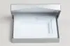 4-5/8L x 3-3/8W x 5/8H, Flip-Boxes Gift Card Boxes - Plastic Insert, Silver Ice