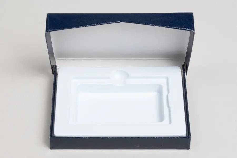 4-5/8L x 3-3/8W x 5/8H, Flip-Boxes Gift Card Boxes - Plastic Insert, Blueberry Ice