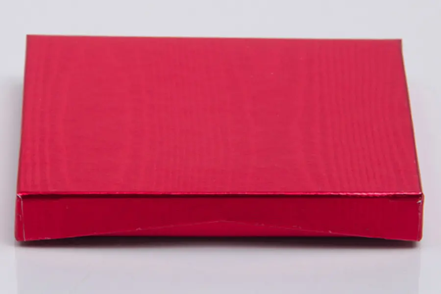 4-5/8L x 3-3/8W x 5/8H, Flip-Boxes Gift Card Boxes - Plastic Insert, Red Metallic Embossed