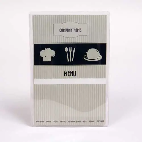 5-1/2W x 8-1/2L, Menu Sleeves, Clear