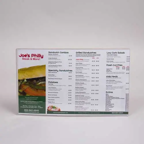 8-1/2W x 14L, Menu Sleeves, Clear