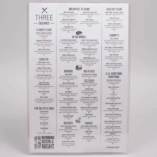 11W x 17L, Menu Sleeves, Clear