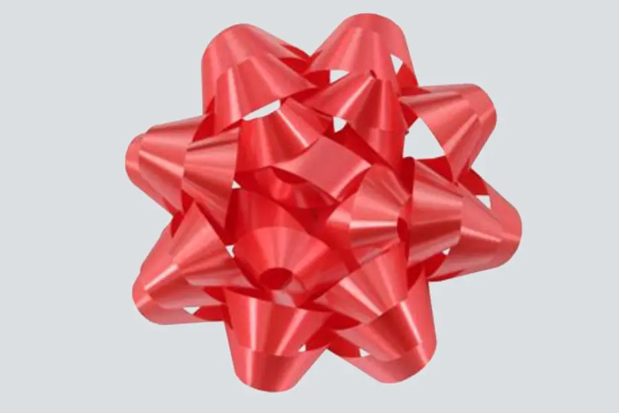 4-1/4W, PEEL AND STICK POM BOWS, RED