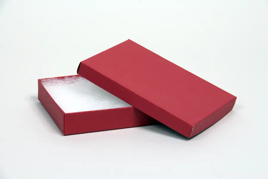 5L x 6W x 1H, 2-Piece Set-Up Jewelry Boxes w/Fiber Insert, Brick Red