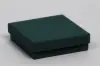 3-1/2L x 3-1/2W x 1H, 2-Piece Set-Up Jewelry Boxes w/Fiber Insert, Dark Green