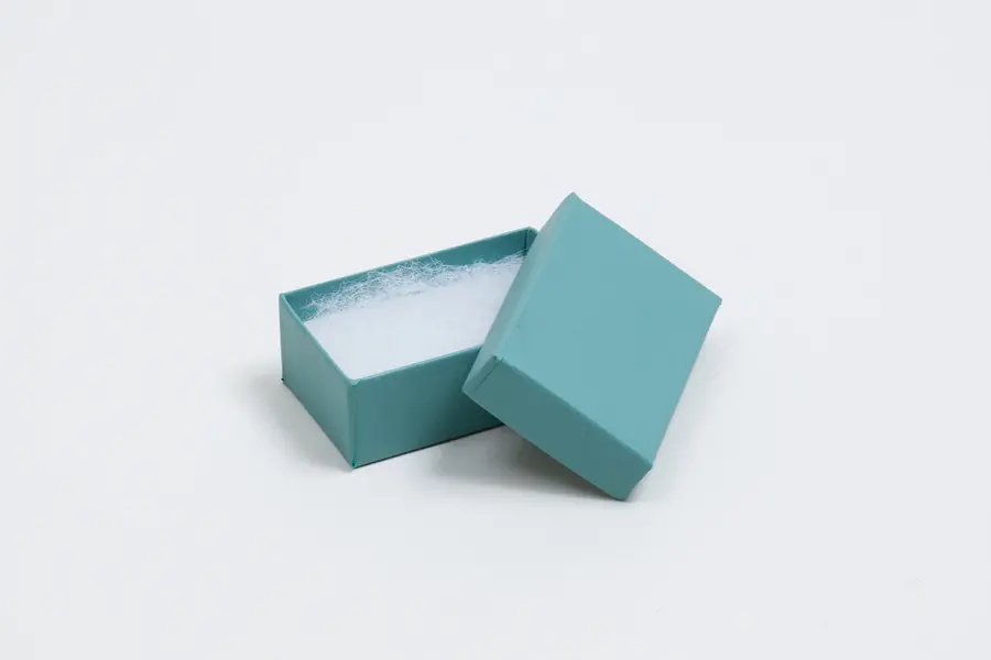 2-1/2L x 1-1/2W x 7/8H, 2-Piece Set-Up Jewelry Boxes w/Fiber Insert, Jade