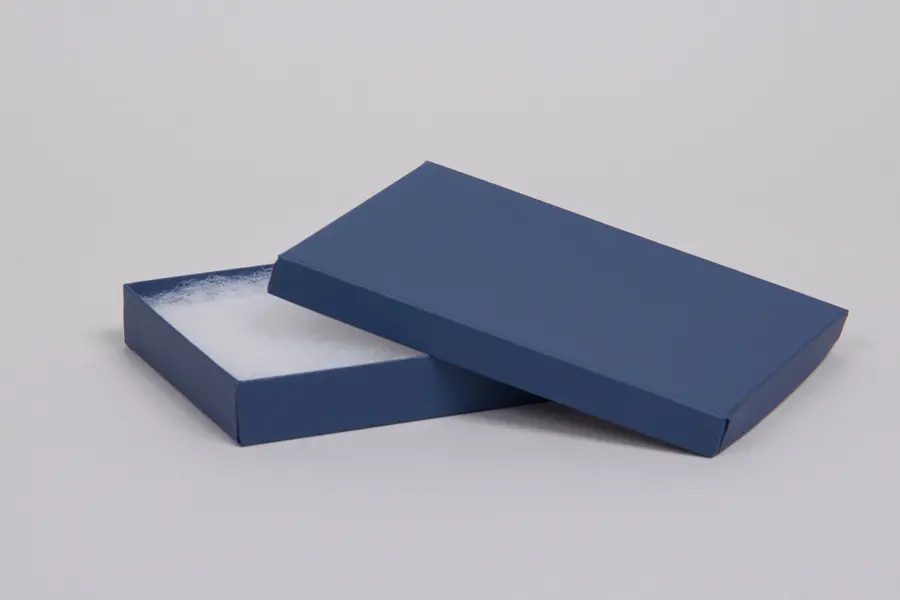 6L x 5W x 1H, 2-Piece Set-Up Jewelry Boxes w/Fiber Insert, Navy Matte