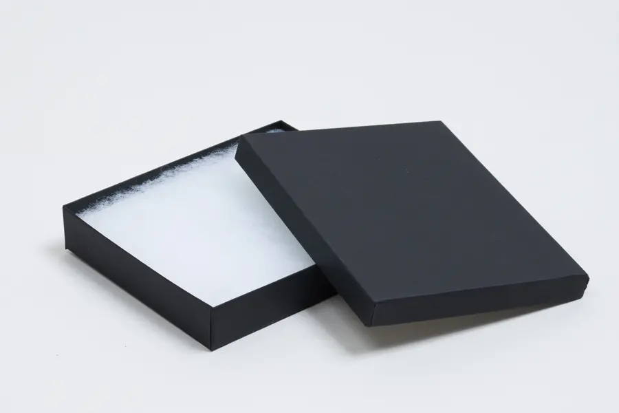 5L x 6W x 1H, 2-Piece Set-Up Jewelry Boxes w/Fiber Insert, Onyx